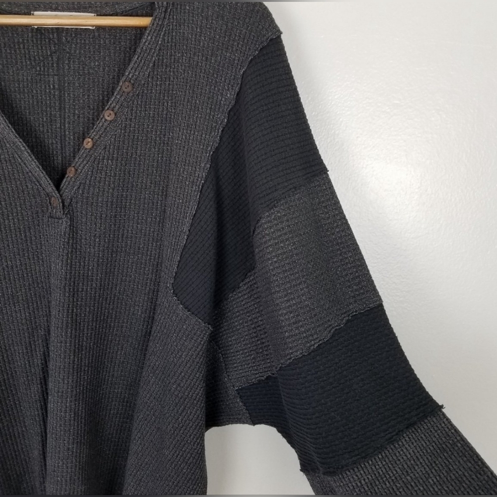 We The Free Black Crew Neck Sweater with Ruffle Detail - Picture 2 of 5
